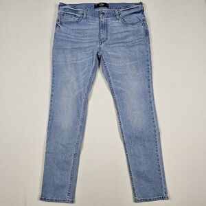 Hollister Skinny Epic Flex Jeans Light Wash Distressed Size 34